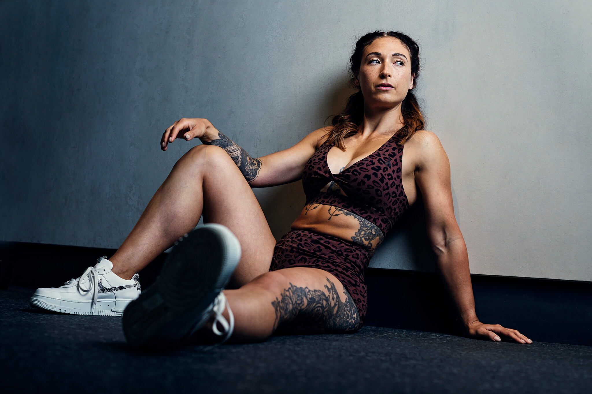 Portrait of an athlete taking a rest on the floor